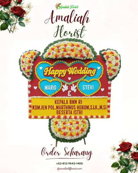 Papan Bunga Pernikahan Air Bakoman